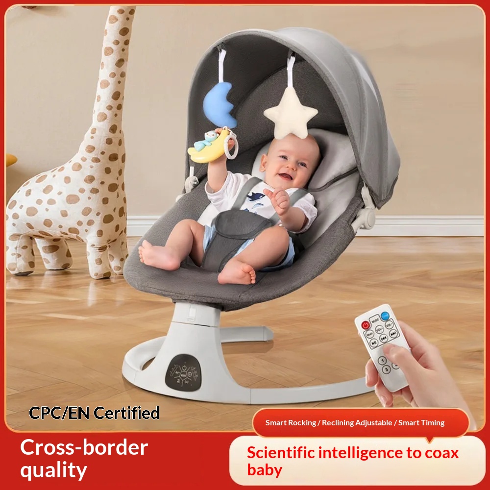 Baby Swing Bouncer - Elektrischer Baby-Schaukelstuhl mit Spielzeug & Fernbedienung