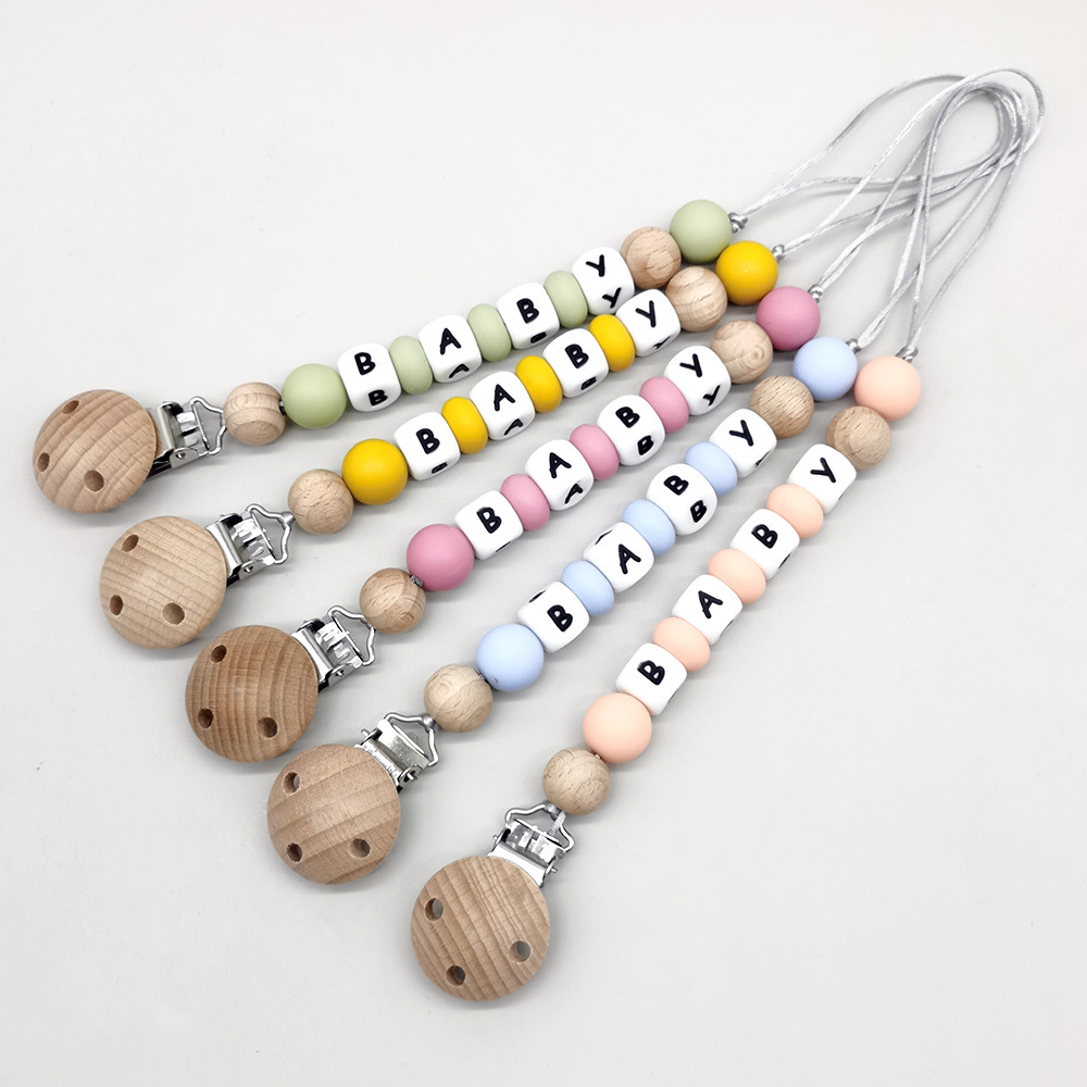 Baby Products To Gift - Benutzerdefinierte Name Schnuller Clips Kette Silikon