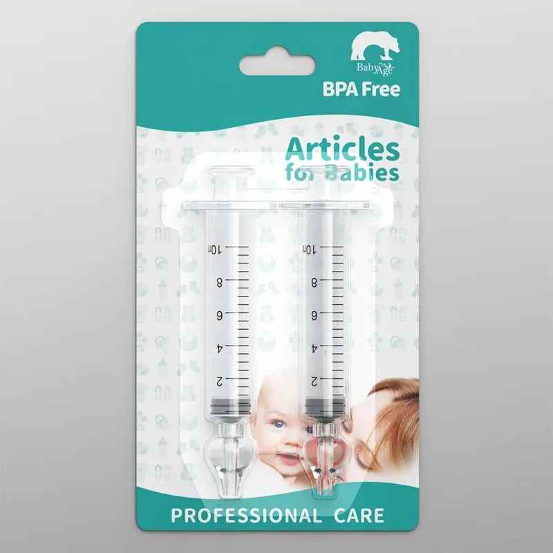 Nasal Aspirator - 10 ml Baby-Nasenspritze-Set mit 5 Silikonköpfen,